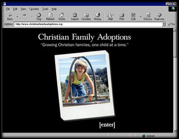 Christian Family Adoptions web page photo