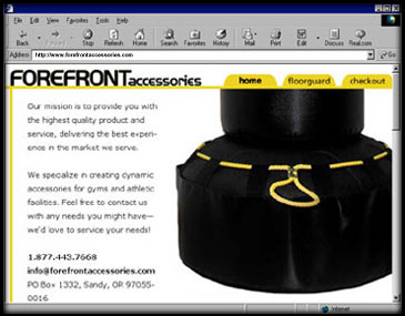 Forefront Accessories web page photo